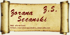 Zorana Sečanski vizit kartica